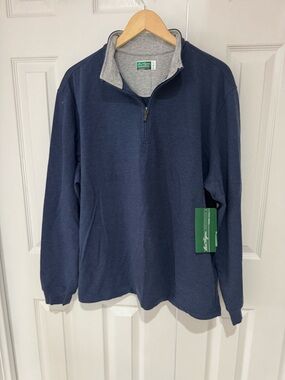 LRG NWT Hogan Men's Navy Zip-Up Pullover with Gray Lining new